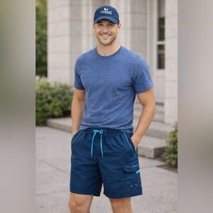 Men’s “Speedo” Navy Blue Swim Shorts